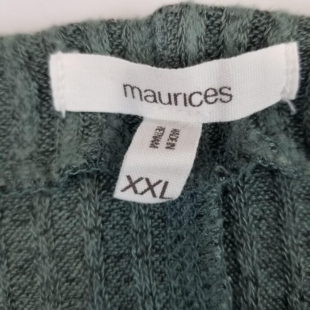 Maurices Sweater Womens XXL Green Ribbed Knit Dolman Sleeve Oversized Tunic - Picture 3 of 6